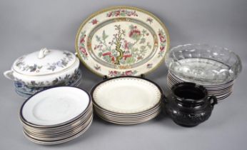 A Collection of Various Ceramic Plates, Royal Worcester June Garland Tureen, Indian Tree Ironstone