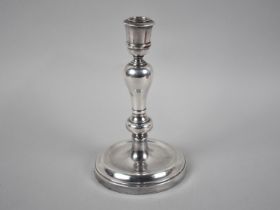 A Vintage Silver Plated Single Candlestick with Left Facing Canon Mark for Charles Green & Co, 19.