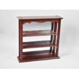 A Modern Mahogany Effect Wall Hanging Shelf Display with Mirrored Back, 41cms Wide