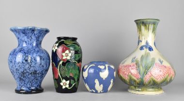 Four Various Vases to Comprise Examples by Country Craft Collection, Mottled Glazed, Poultry etc