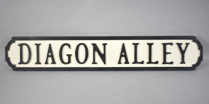 A Modern Painted Sign for Diagon Alley, Made in the Form of a Victorian Street Sign, 78cms by 13.