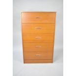 A 1970s Bedroom Chest of Five Drawers, 64cms Wide