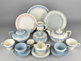 A Collection of Wedgwood Queensware Teawares to Comprise Teapots, Plates, Jugs etc