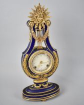 A Reproduction French Louis XVI Style Lyre Clock with Ormolu Mounts, 38.5cms High, working order