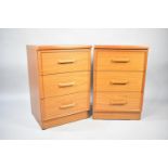 A Pair of Stateroom Three Drawer Bedroom Cabinets, 46cms Wide