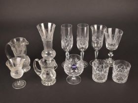 A Collection of Various Edinburgh Crystal to Comprise Tall Thistle Flute, Smaller Example, Thistle