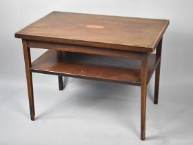 An Edwardian Inlaid Rectangular Two Tier Occasional Table, 66cms Wide and 48cms High