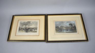 A Pair of Coloured Engraving Prints in Hogarth Frames, Buttermere and Stonehouse Bridge