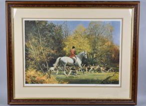 A Framed Frank Wootton Print, Going Out with Hounds, Limited Edition, Signed, Subject 57x35cm