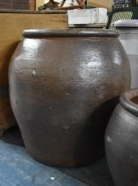 A Large Salt Glazed Stoneware Pot, 70cm high