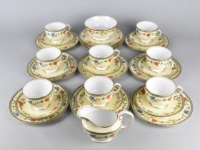 An Aynsley Hand Painted Tea Set Having Poppy Trim on Cream Ground and Gilt Detail (B1436) to