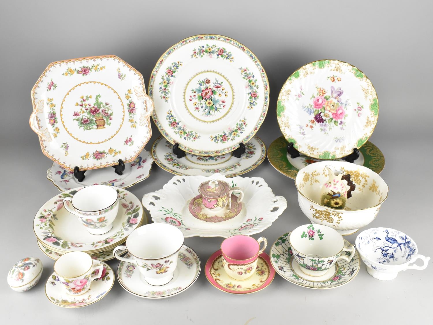 A Collection of Various Ceramics to Comprise Hand Painted Derby Cup and Saucer (AF), Wedgwood