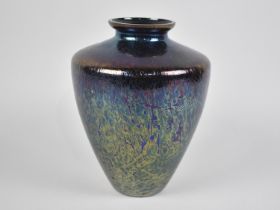 A Modern Iridescent Glass Vase by Royal Brierley, 20cms high