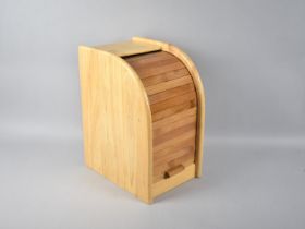 A Modern Tambour Fronted Bread Bin, 20cms Wide and 34cms High