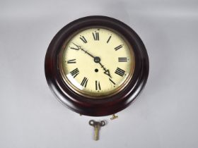 A Reproduction Circular Mahogany Framed Wall Clock with Fusee Movement