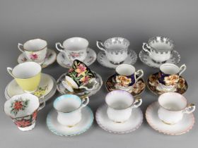 A Collection of Various Royal Albert Cabinet Cups and Saucers to Include Rainbow, Heirloom, American