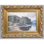 A Gilt Framed Print, Lake Windermere After J. H. Grossland, 24x26cm