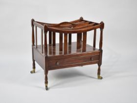 A Reproduction Mahogany Four Division Canterbury with Base Drawer, 48x5cms Wide