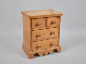 A Miniature Chest of Two Short and Two Long Drawers, in the manner of an Apprentice Piece, 14cms