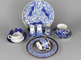 A Collection of Various Blue and White Ceramics to Comprise a Coalport Cabinet Cup and Saucer Having