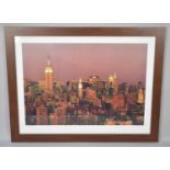 A Framed Photograph Print of Manhattan Skyline, 70x50cm
