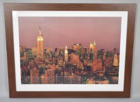 A Framed Photograph Print of Manhattan Skyline, 70x50cm