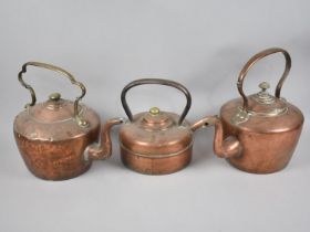 A Collection of Three Early 20th Century Copper Kettles