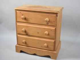 A Modern Pine Chest of Three Drawers, 60cms Wide by 37cms Deep and 67cms High