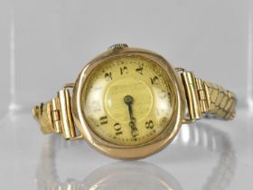 A Ladies 9ct Gold Cased Watch with Expandable Plated Bracelet