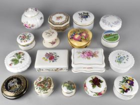 A Collection of Various Lidded Boxes to Include Examples by Royal Albert, Aynsley, Villeroy &