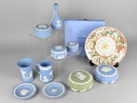 A Collection of Various Wedgwood Jasperware to Comprise Vases, Lidded Boxes etc