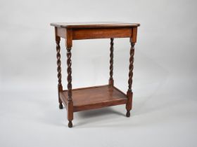 A Mid 20th Century Mahogany Barley Twist Two Tier Occasional Table, 51cms Wide