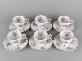 A Grosvenor Bouquet Coffee Set to Comprise Six Cups and Six Saucers