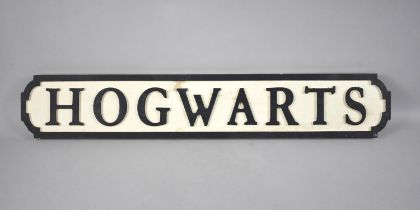 A Modern Painted Wooden Sign, Hogwarts, In the Style of Victorian Street Sign, 78x13.5cms