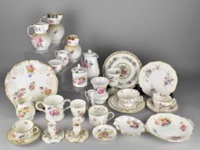 A Collection of Various Coalport and Other Floral Decorated Ceramics to Comprise Mask Head Jugs,