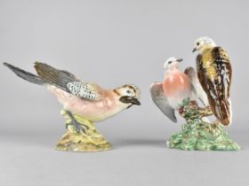 A Beswick Jay, no.1219 (Wing Glued) and a Beswick Turtle Dove Group, no.1022