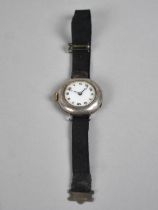 A Continental Silver Cased Ladies Watch Having Enamel Dial with Black Roman Numerals
