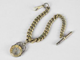 A Late 19th/Early 20th Century Pocket Watch Chain with T Bar and Compass Fob