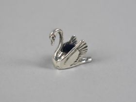 A Small Silver Pin Cushion in the Form of a Swan