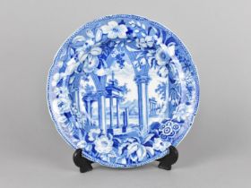 A 19th Century Blue and White Rogers Shallow Bowl, Tivoli Pattern, Impressed Mark and Printed