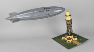 A Desktop Model of the R-100 Airship at the Mooring Mast, 28cm