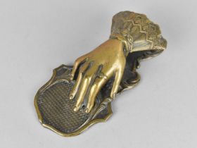A Late 19th Century Desktop Pressed Brass Letter Clip in the form of a Ladies Hand