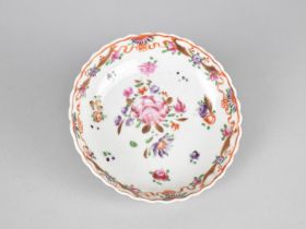 A 19th Century Porcelain Dish Decorated in Polychrome Enamels Detailing Flowers 13.5cm Diameter