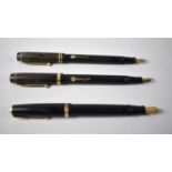 A Collection of Three Fountain Pens with 14K Gold Nibs