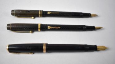A Collection of Three Fountain Pens with 14K Gold Nibs