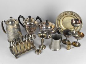 A Collection of Various Metal Wares to Comprise Silver 'Hair Tidy' Mount Lid, Victorian Silver