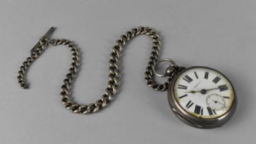 A Silver Open Faced Pocket Watch by T E Richardson Goole, the Silver Case with Birmingham Hallmark