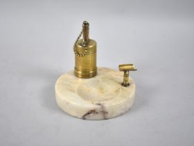 A Mid 20th Century Brass and Onyx Table Lighter/Ashtray, 10.5cm Diameter