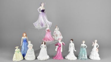 A Collection of Ten Coalport Ceramic Ladies Together with a Royal Doulton Example