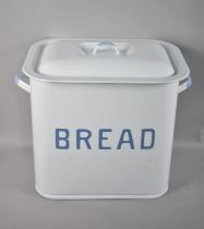 An Enamelled Bread Bin with Lid, 36cm wide and 30cm high